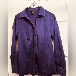Purple Long Sleeve Button-Up Shirt